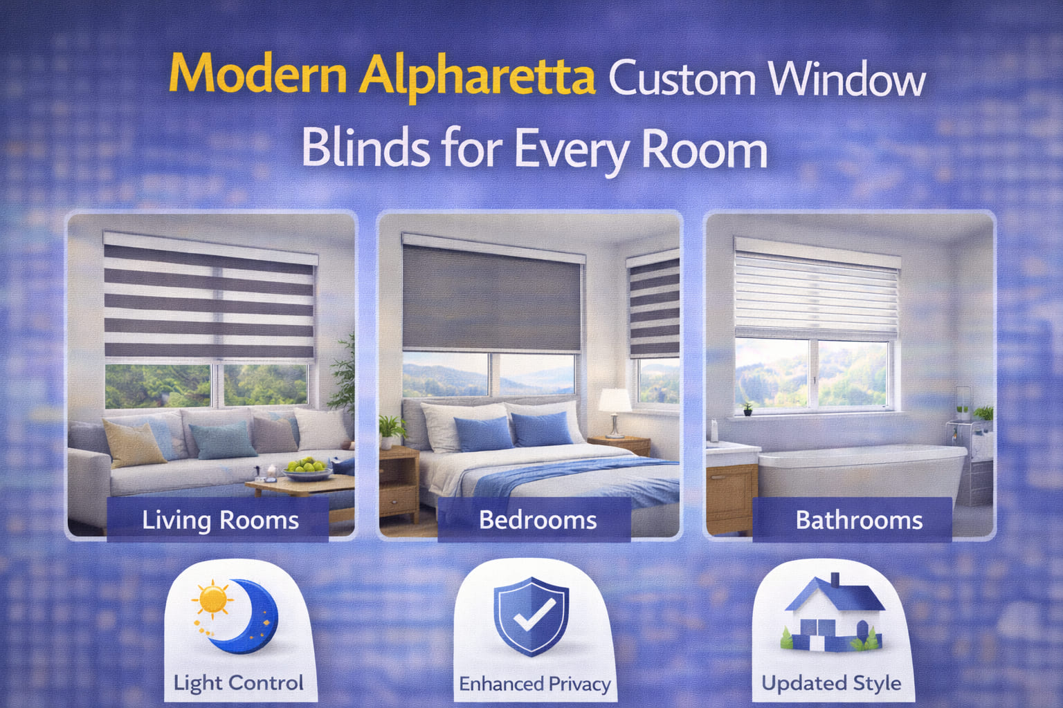 Modern Alpharetta Custom Window Blinds for Every Room